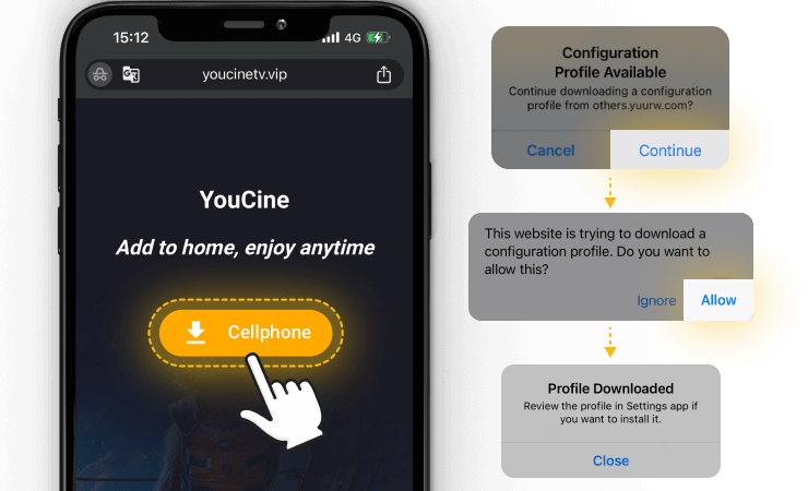 Como faço para instalar o YouCine no meu iOS? 3